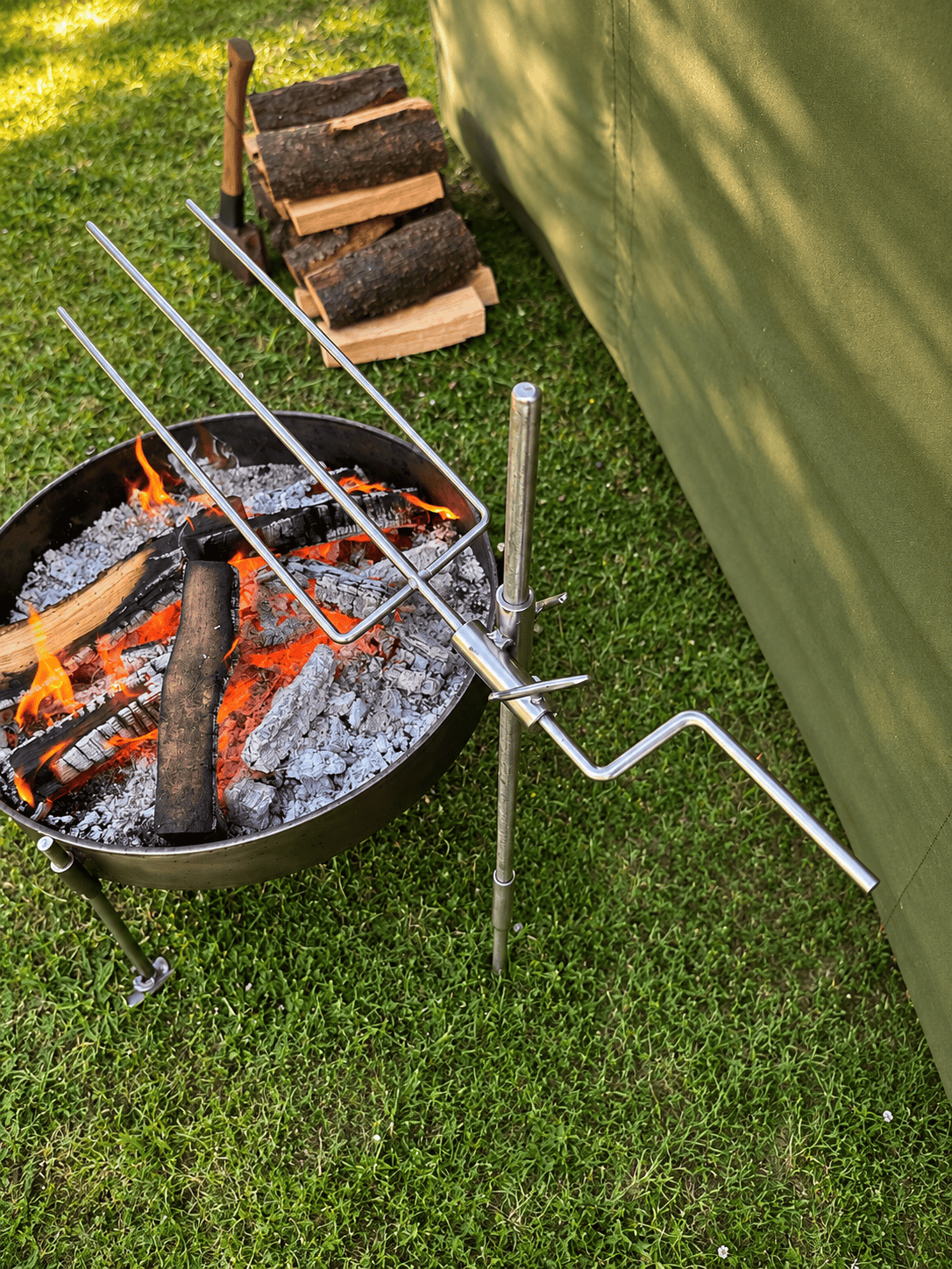 Stainless Steel Spit Roast Rotisserie for Fire Anchors & Cook Stations