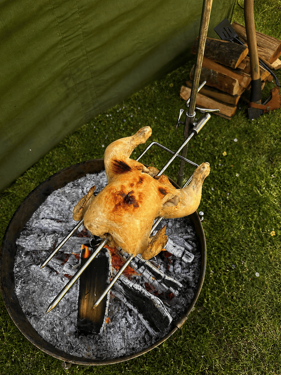 Stainless Steel Spit Roast Rotisserie for Fire Anchors & Cook Stations