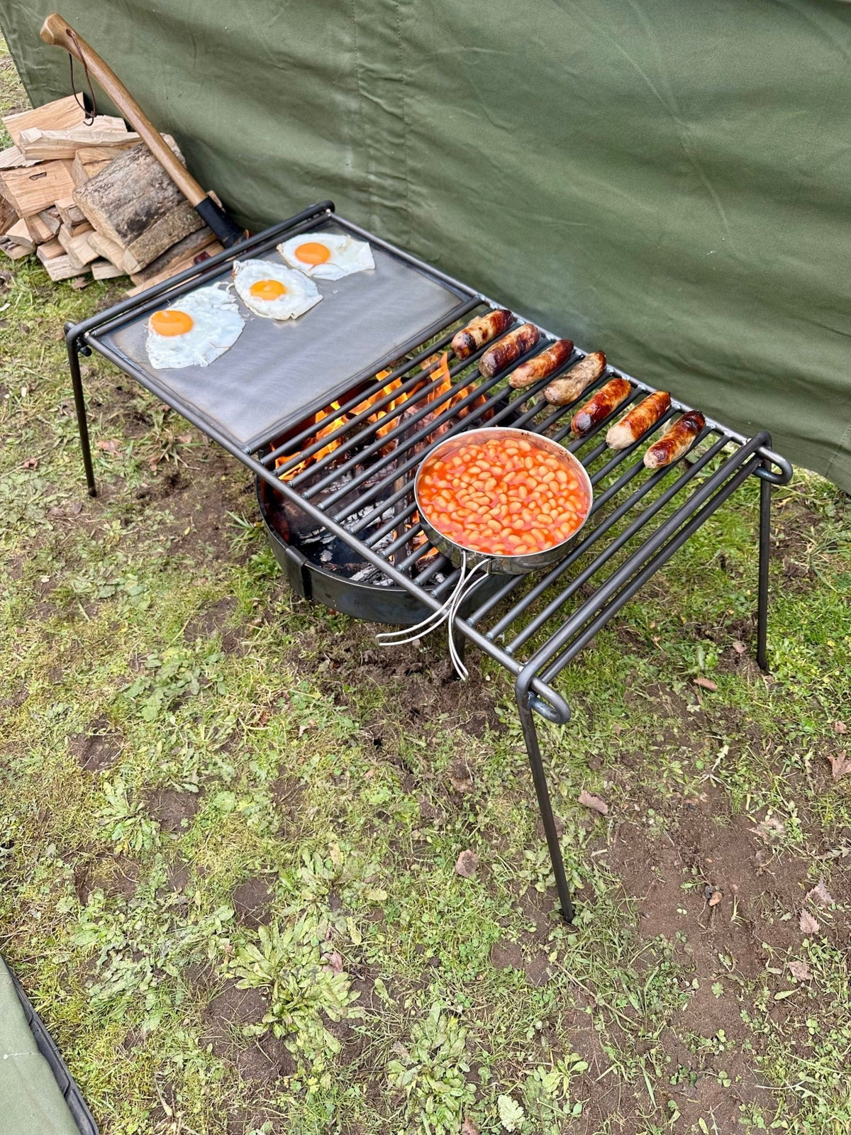 Base Camp Grill with Skillet Plate - TJM Metalworks