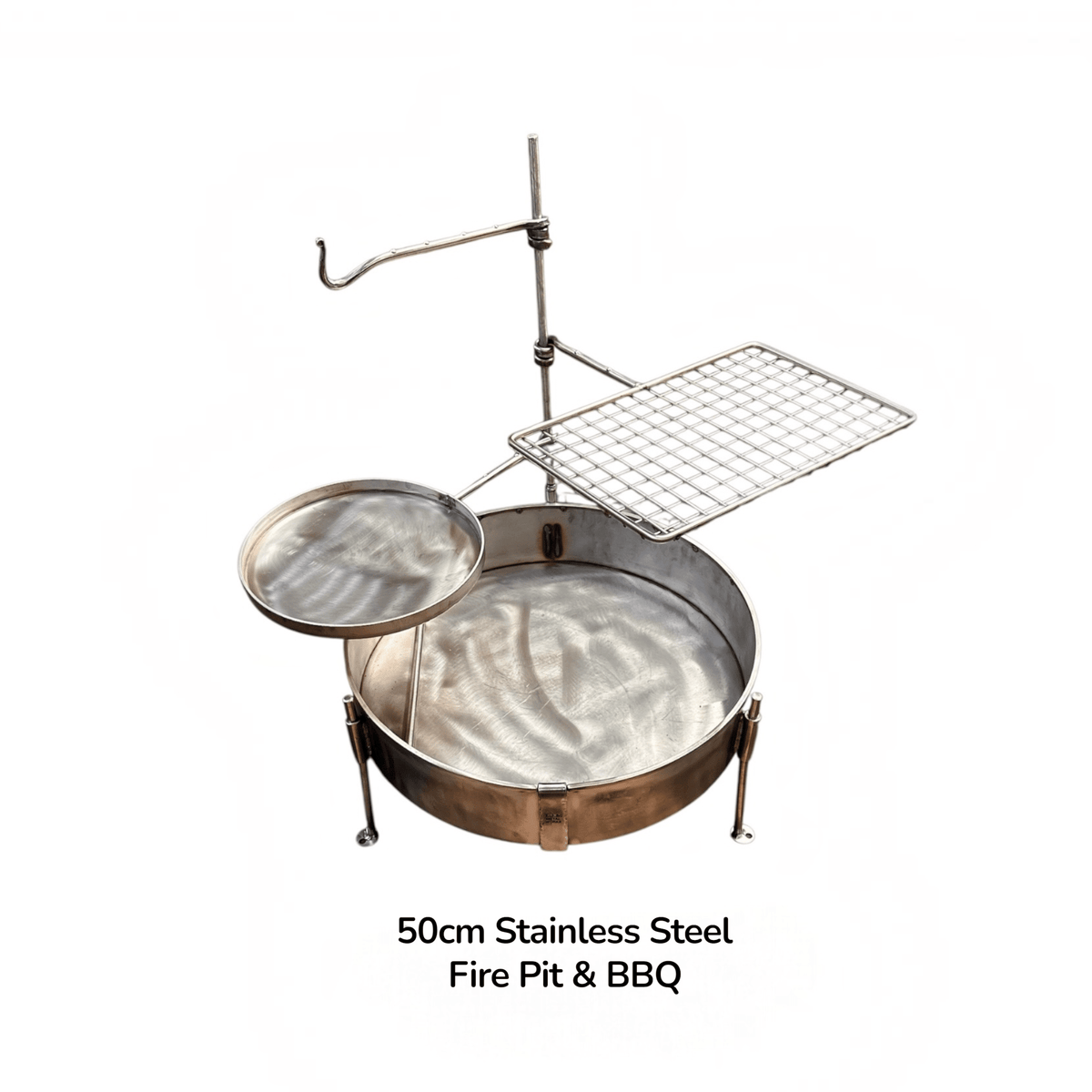 50cm Stainless Steel Fire Pit & BBQ Cook Station - TJM Metalworks