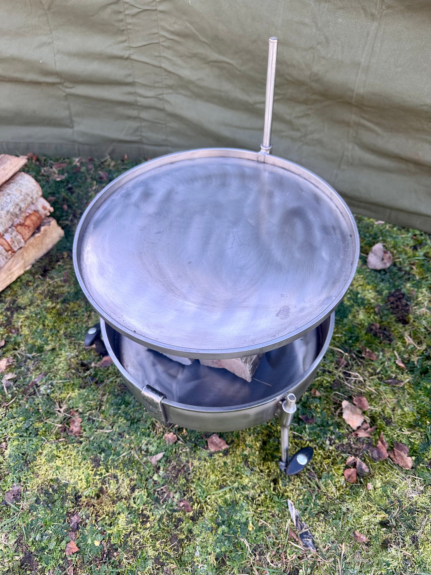 35cm Stainless Steel Skillet for Fire Pit 35