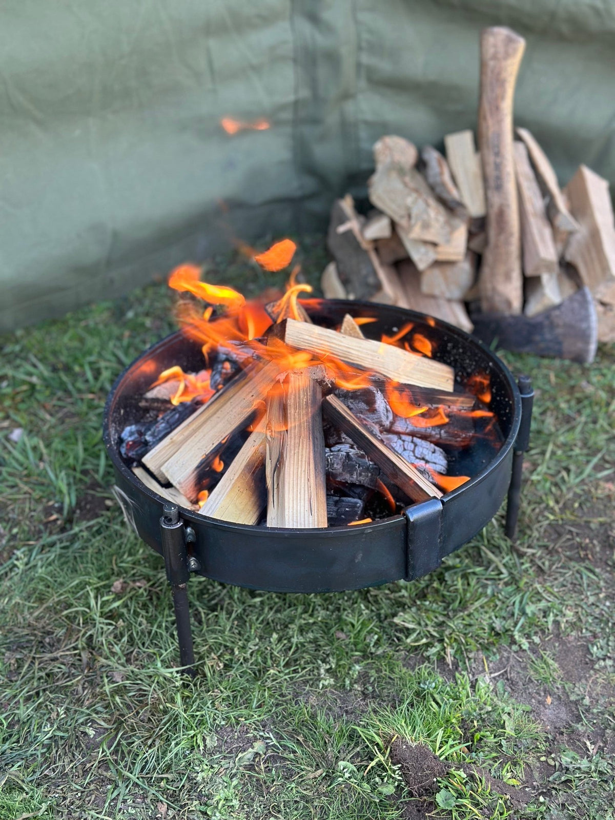 35cm Portable Camping Fire Pit | Home & Garden Fire Bowl - TJM Metalworks