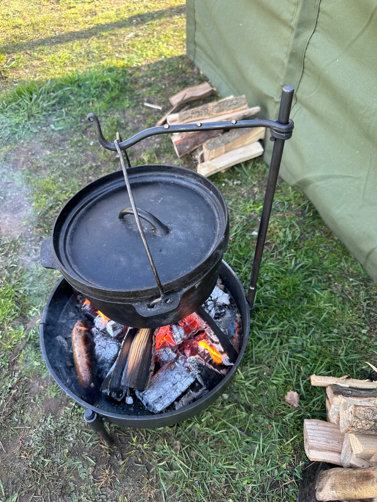 forged hook arm for fire pit 50cm