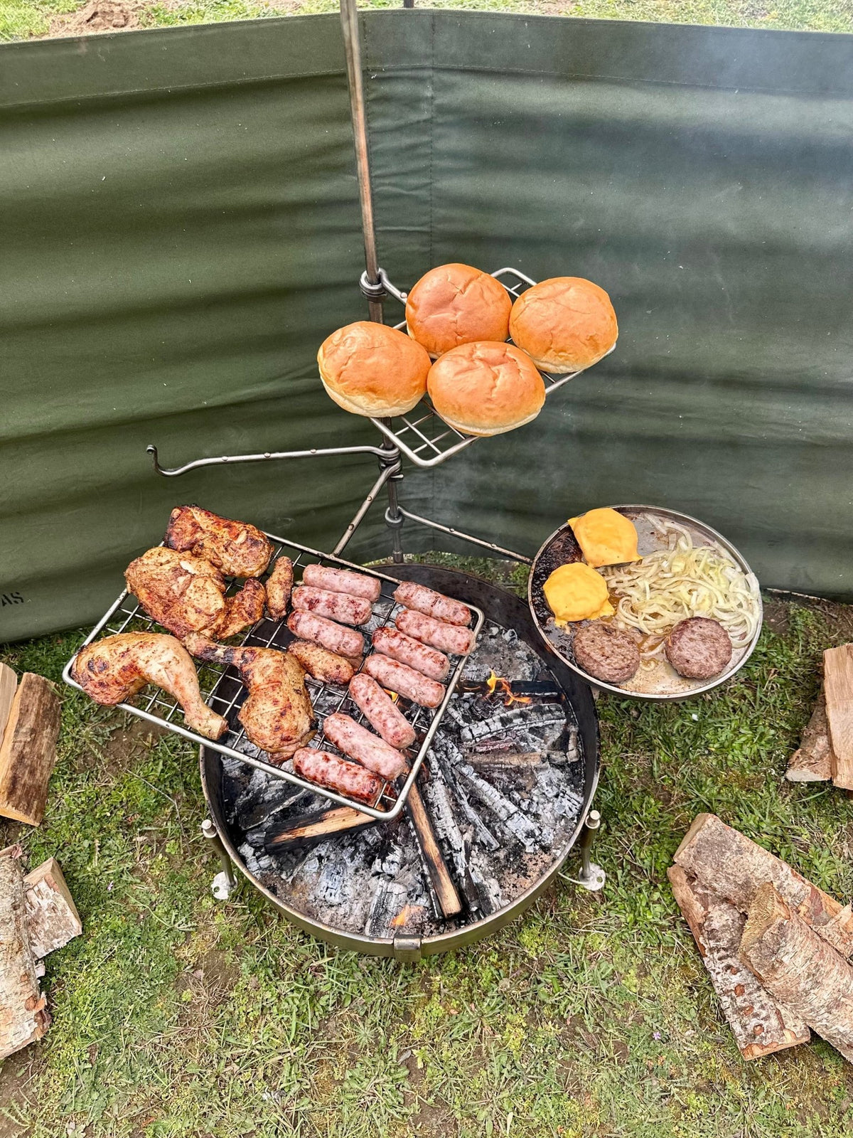 50cm Stainless Steel Fire Pit & BBQ Cook Station - TJM Metalworks