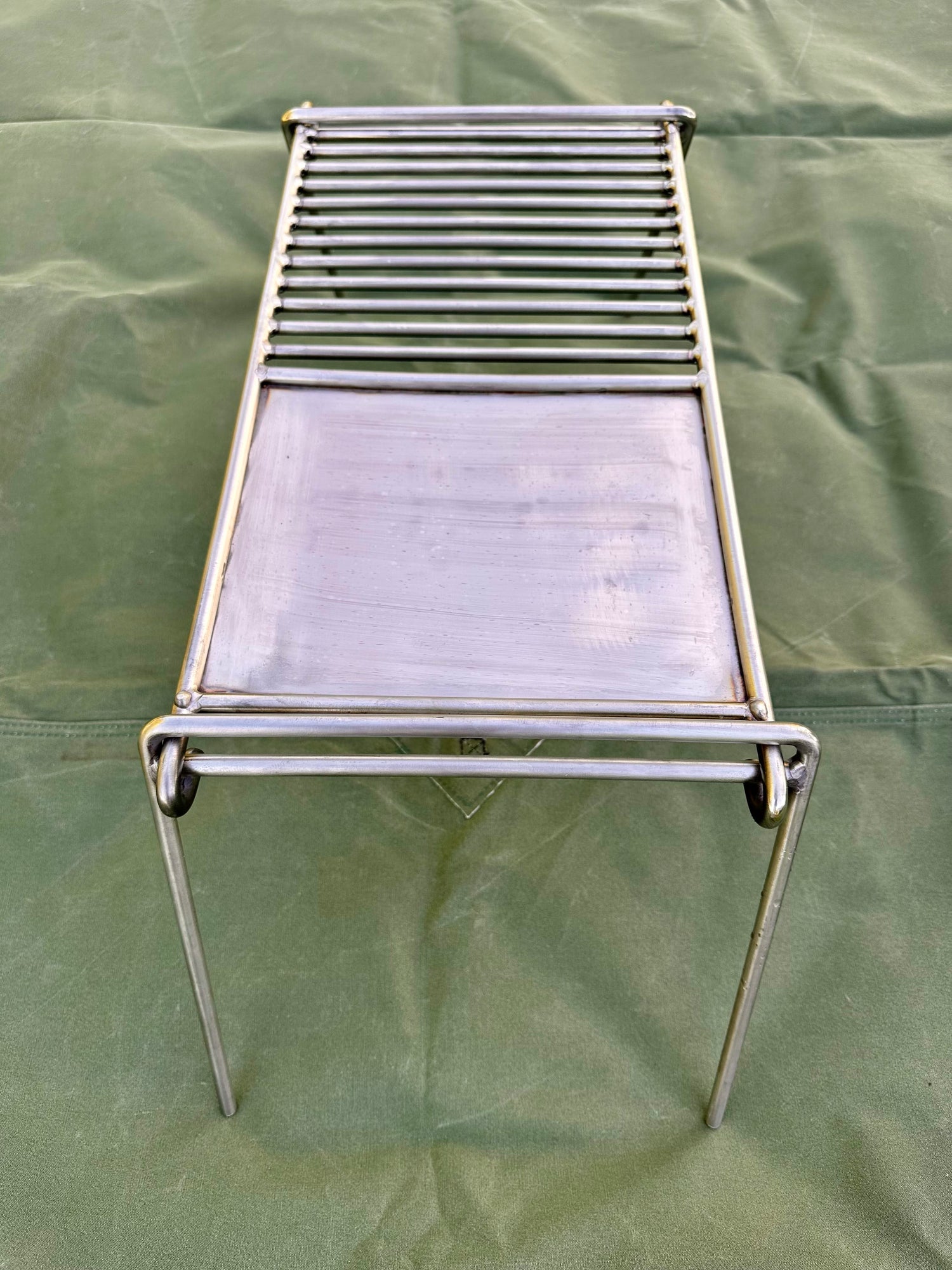 Stainless Steel Camp Grill with Skillet Plate