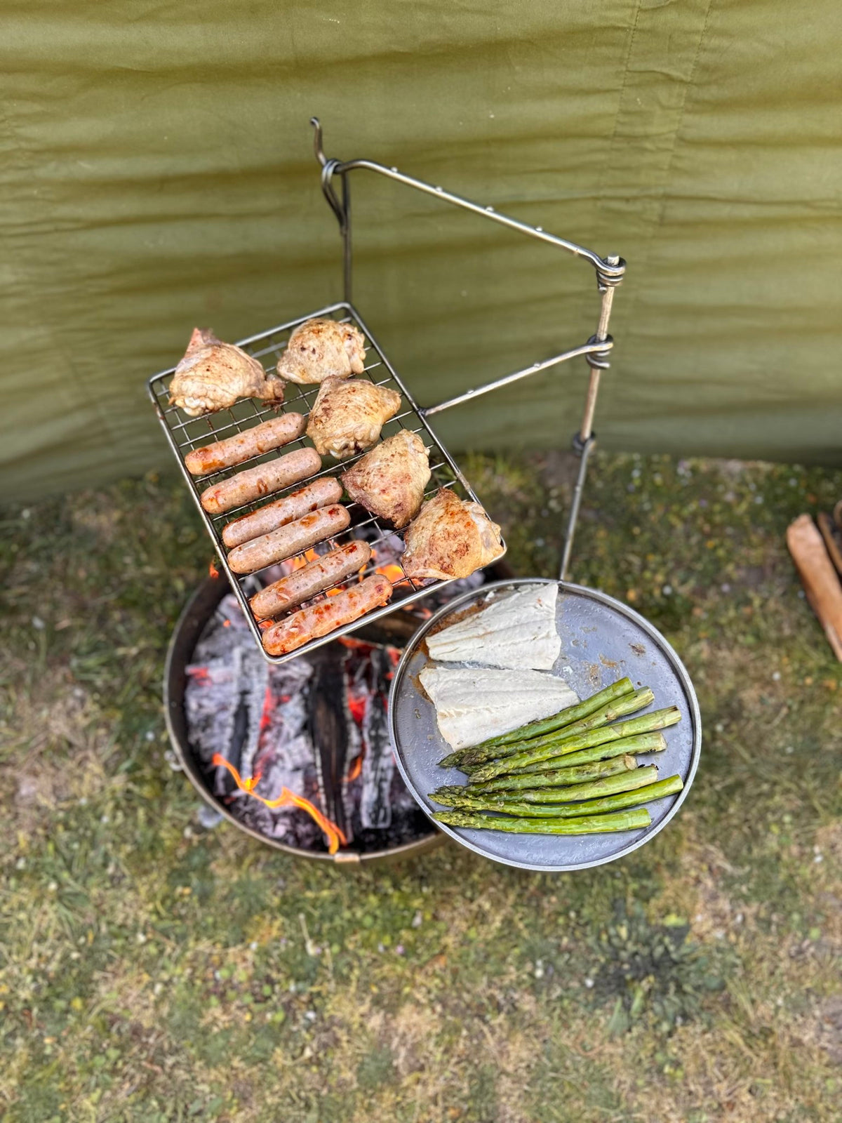 Large Stainless Steel Fire Anchor | Grill, Skillet & Hook Arms - TJM Metalworks
