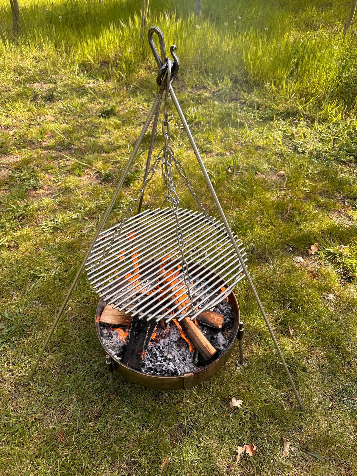 Stainless Steel Hanging Campfire Grill - TJM Metalworks