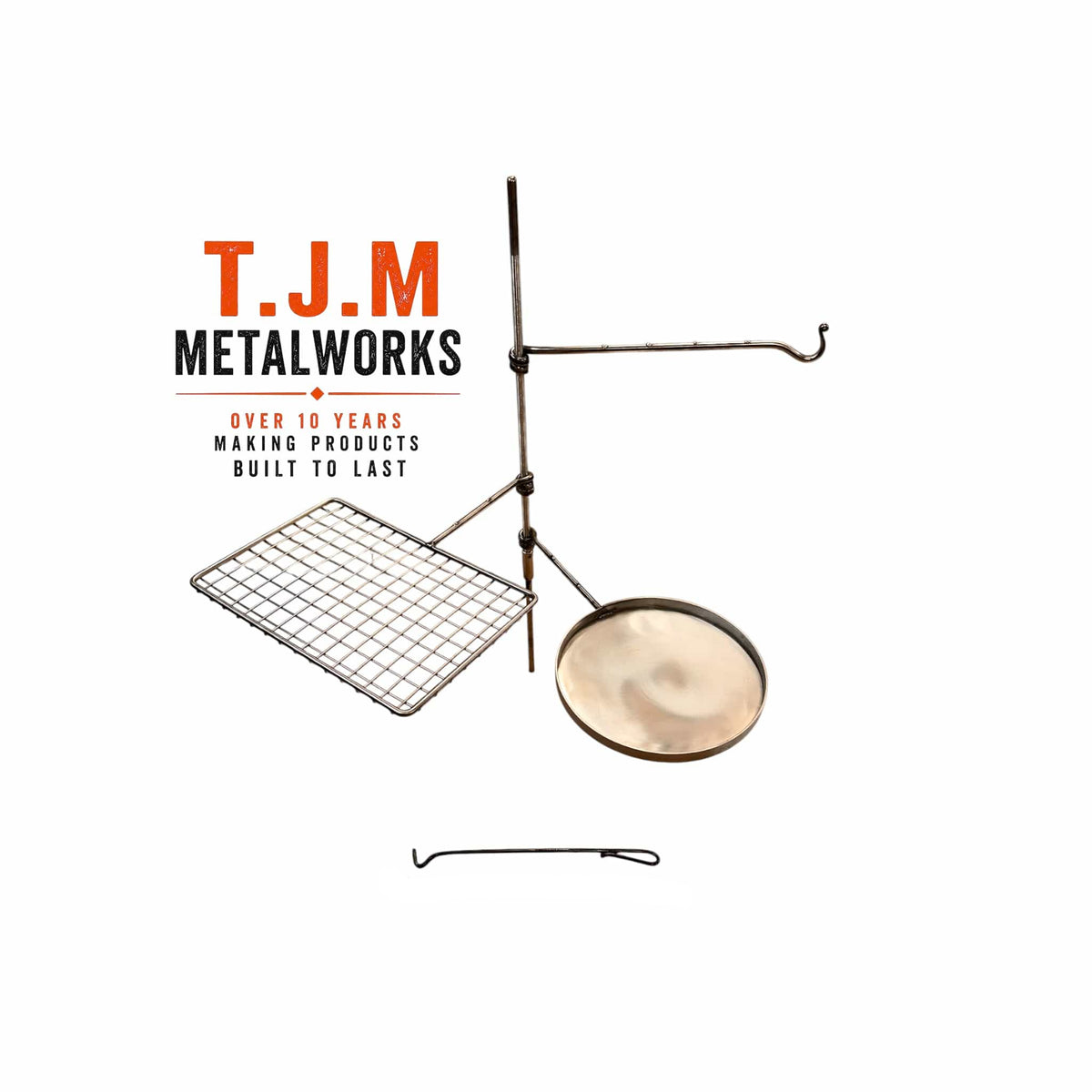 Large Stainless Steel Fire Anchor | Grill, Skillet & Hook Arms - TJM Metalworks