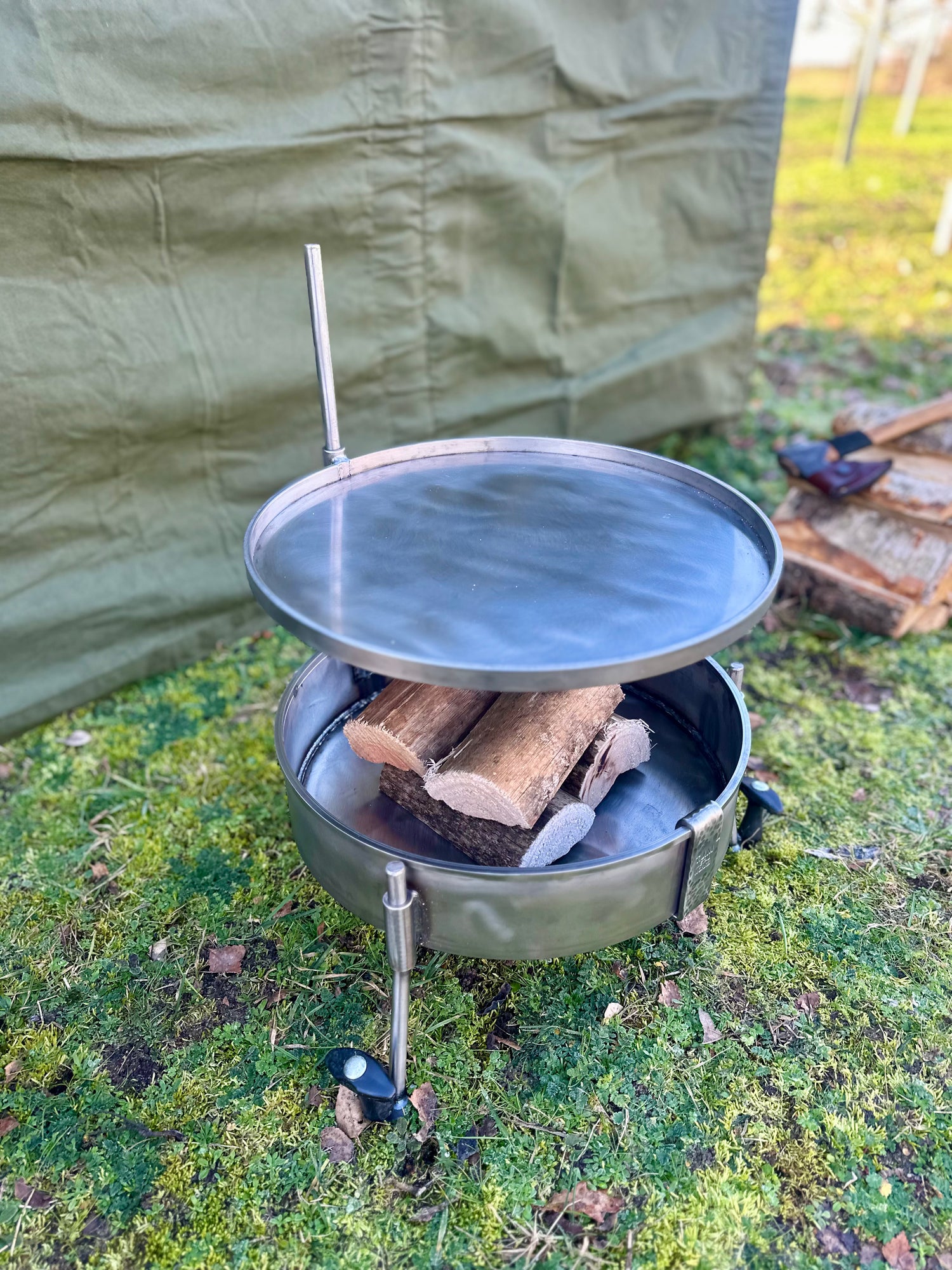 35cm Stainless Steel Skillet for Fire Pit 35