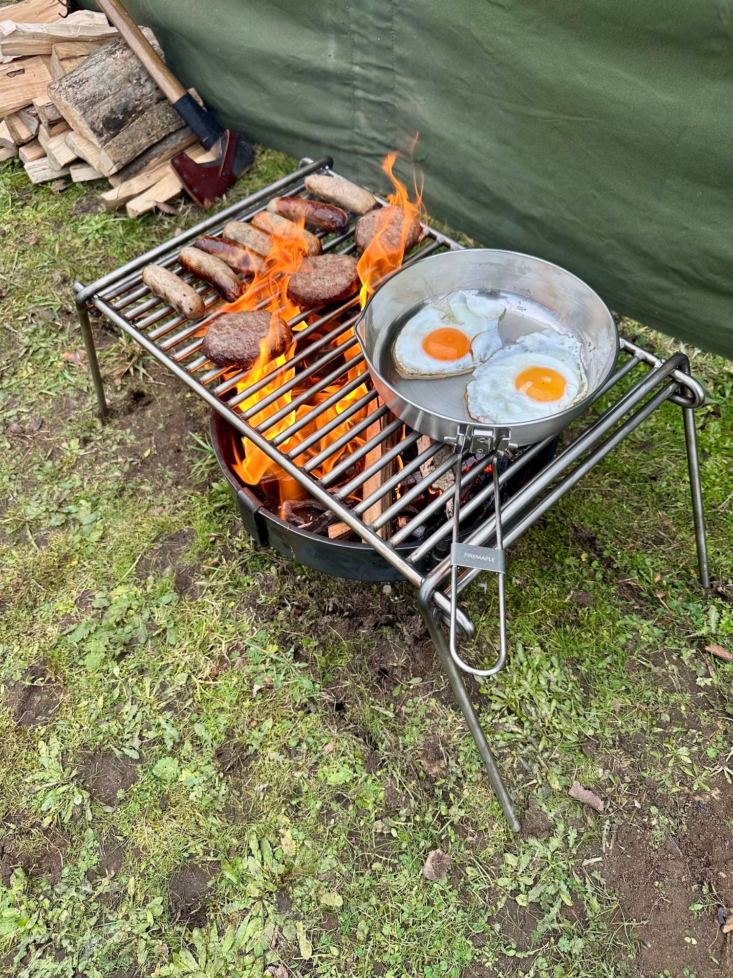 Stainless Steel Camp Grill | Heavy Gauge Steel Cooking Grid