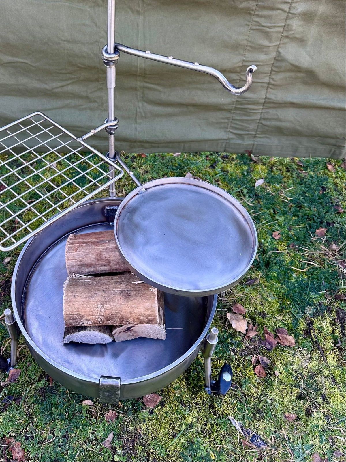 22cm Stainless Steel Skillet Arm for 35cm Fire Pit - TJM Metalworks