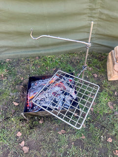 Stainless Steel Original Grill Mini Fire Anchor. Grilling, Hanging pots and kettles lightweight and ideal for Backpacking