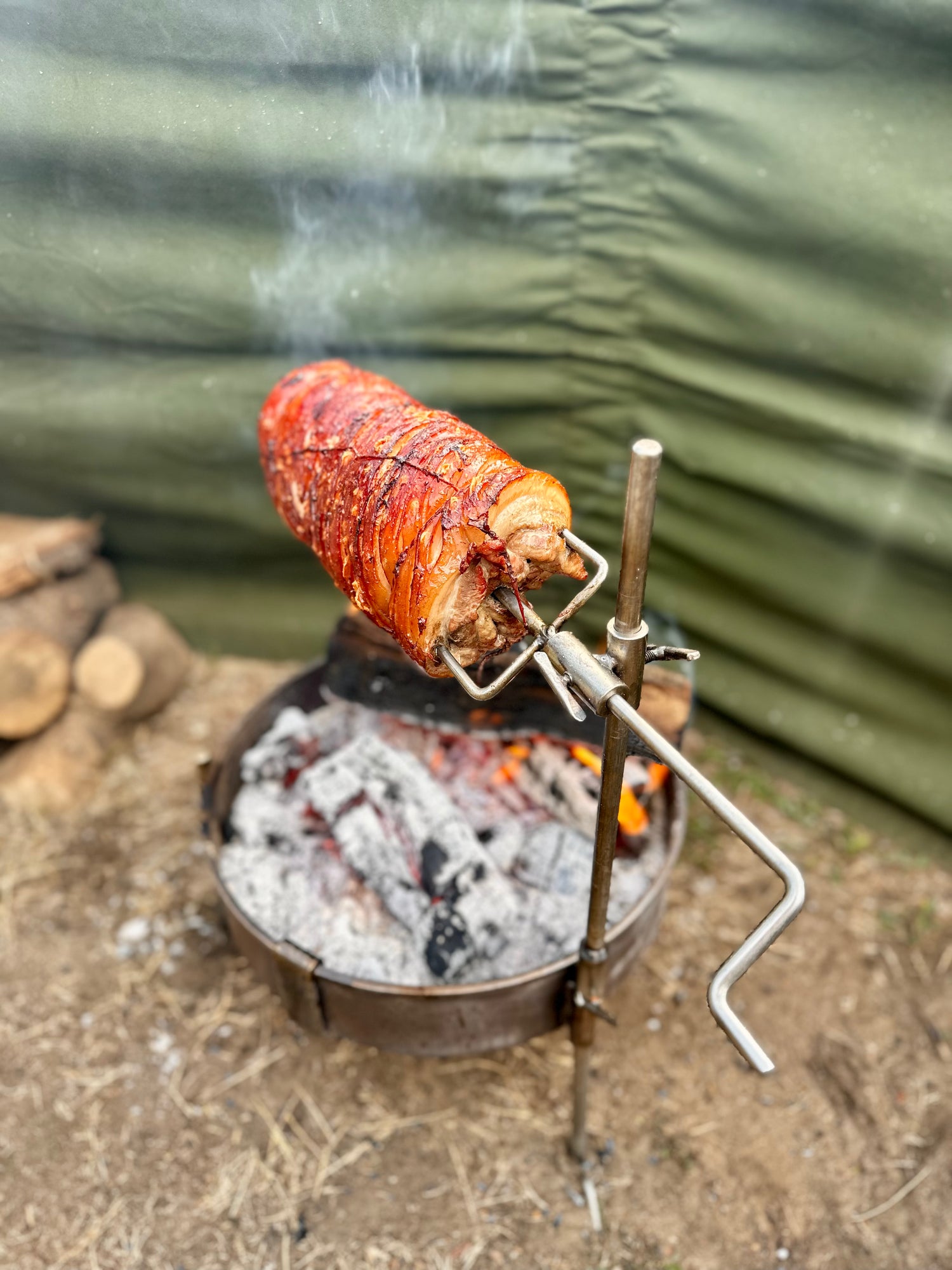 Stainless Steel Spit Roast Rotisserie for Fire Anchors & Cook Stations