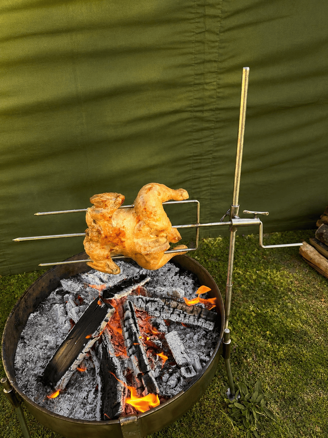 Spit Roast Rotisserie Stainless Steel for Large Fire Anchors - 35/50cm Cook Stations