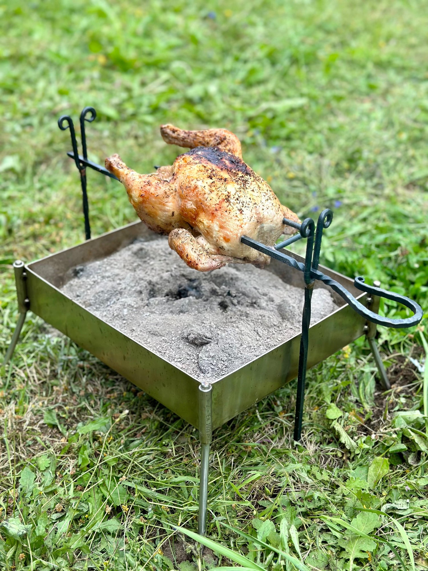 Portable Spit Rotisserie made from the Blacksmith workshop