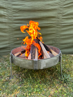 50cm Stainless Steel Fire Pit Low Grounded for Folding Grills - TJM Metalworks