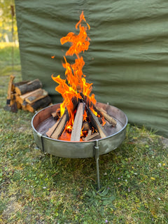50cm Stainless Steel Fire Pit Low Grounded for Folding Grills - TJM Metalworks