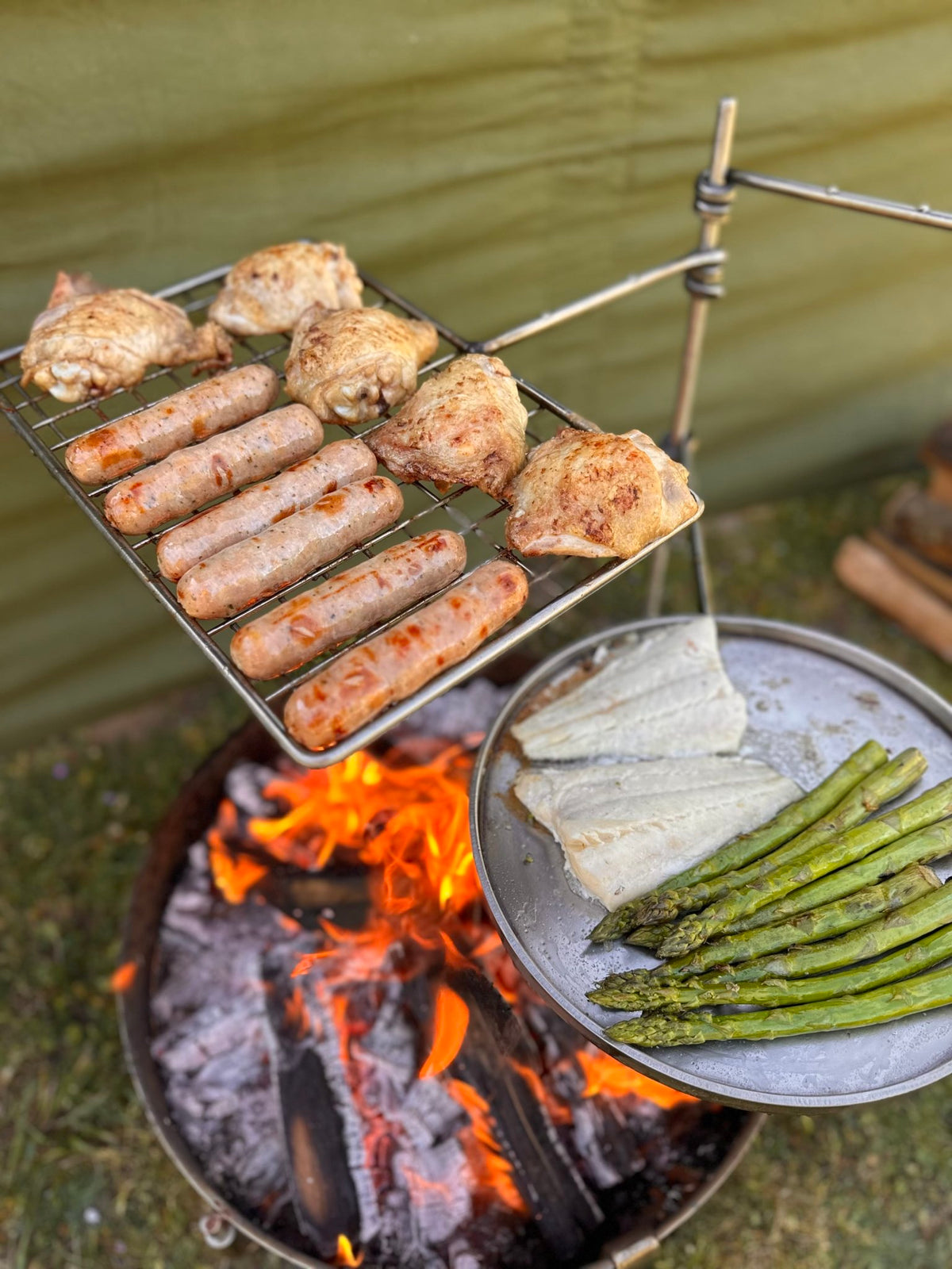 Large Stainless Steel Fire Anchor | Grill, Skillet & Hook Arms - TJM Metalworks