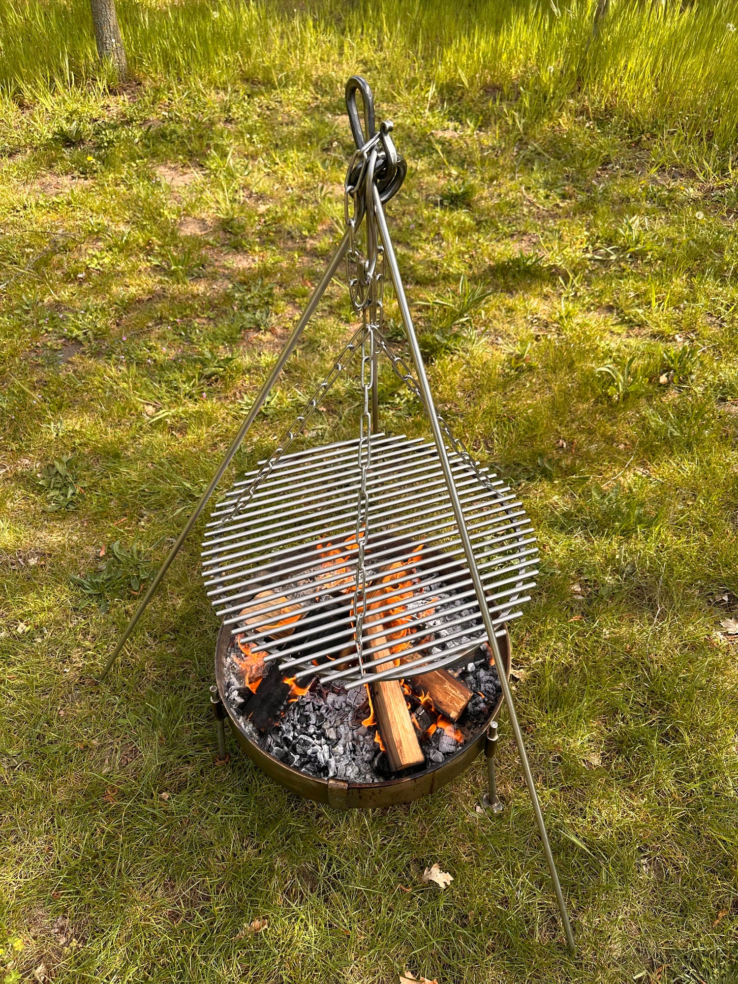 Stainless Steel Campfire Hanging Grill for Tripods