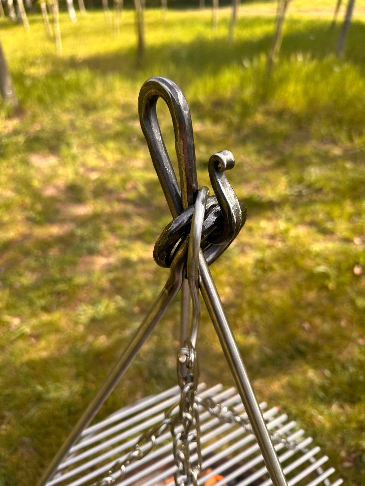 Stainless Steel Campfire Tripod | Fire Bridge & Tripod Setup - TJM Metalworks