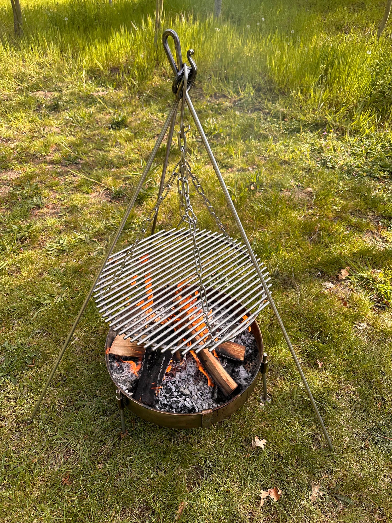 Stainless Steel Campfire Hanging Grill for Tripods