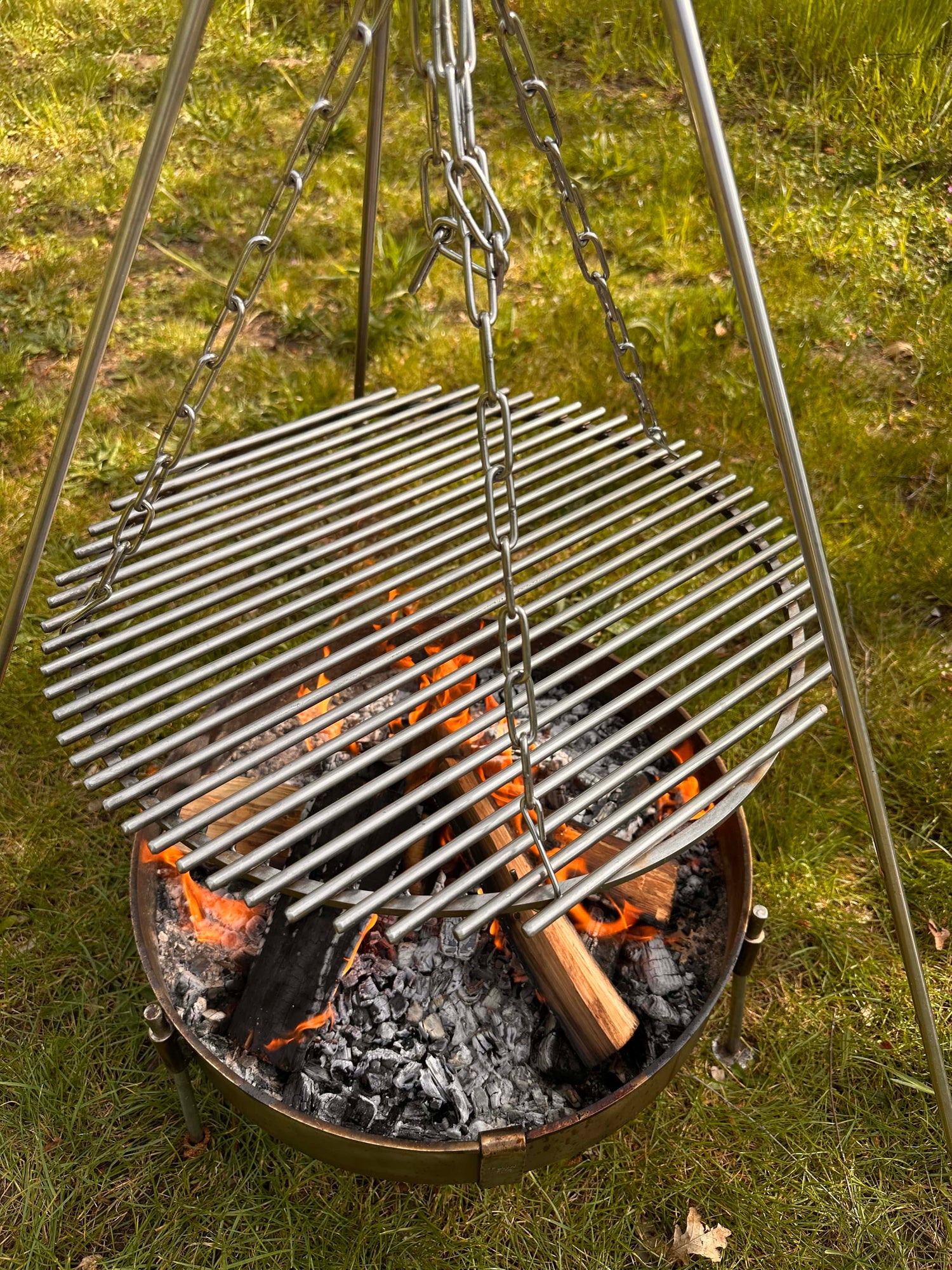 Stainless Steel Campfire Hanging Grill for Tripods