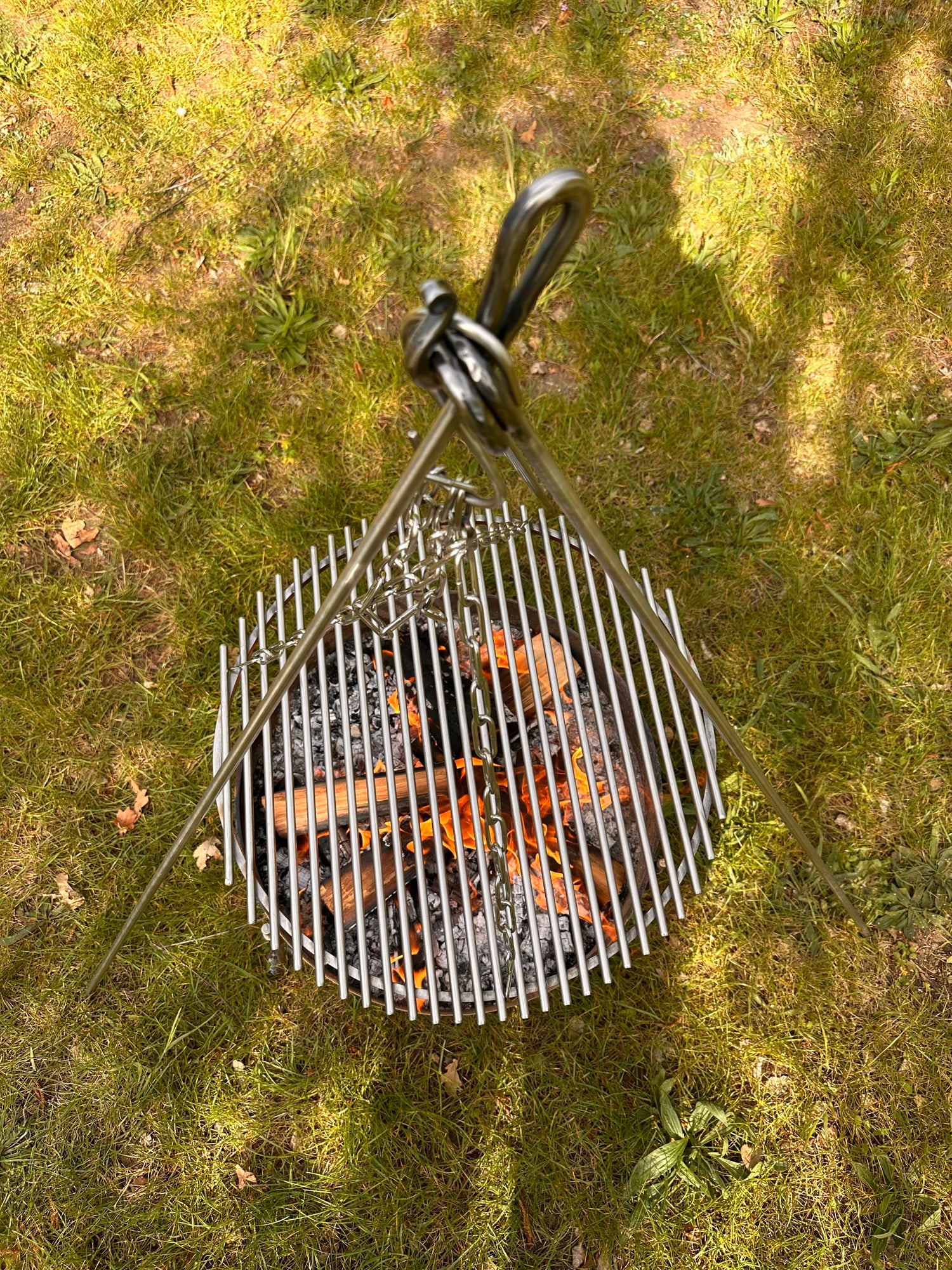 Stainless Steel Campfire Hanging Grill for Tripods