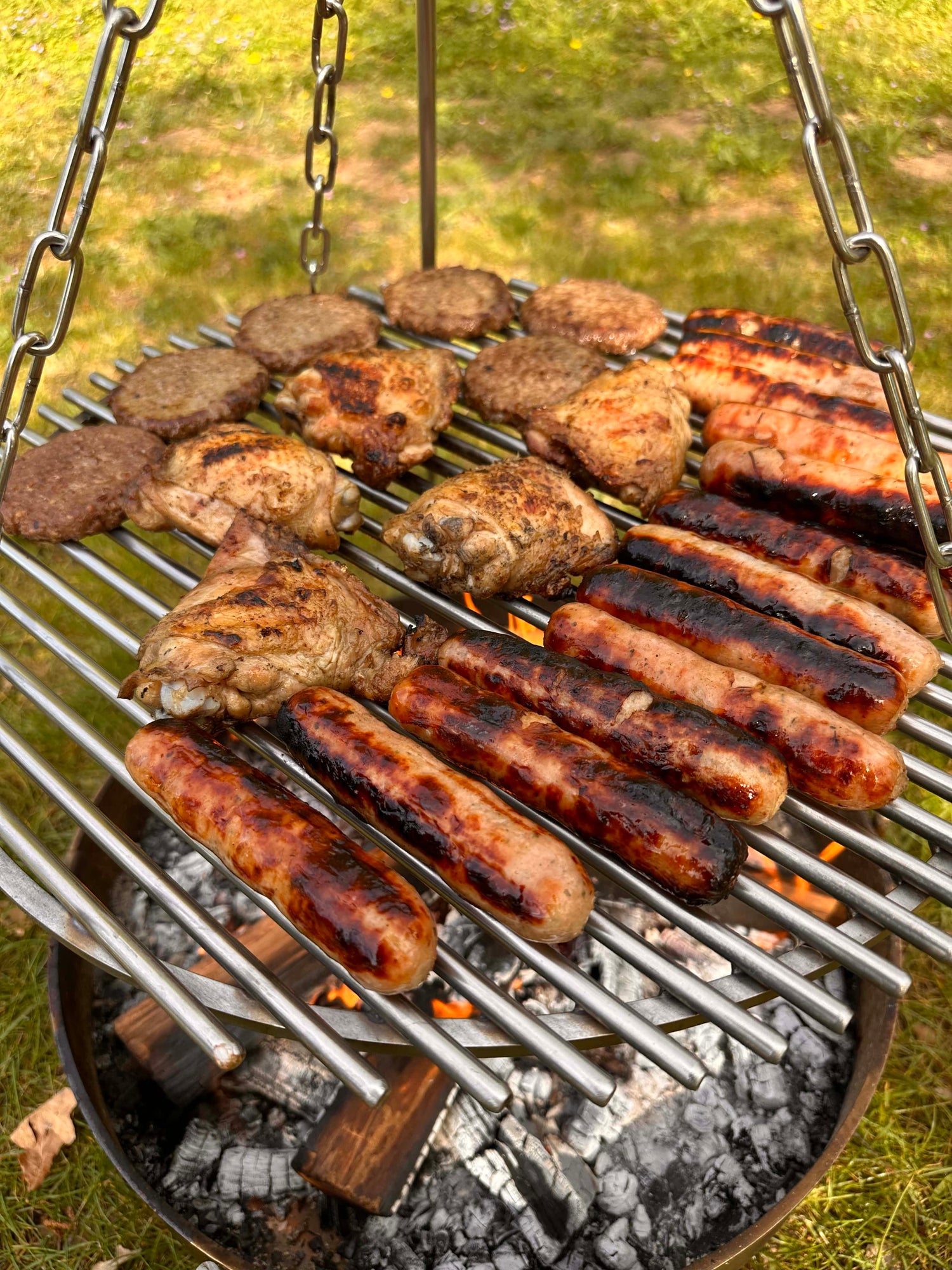 Stainless Steel Campfire Hanging Grill for Tripods