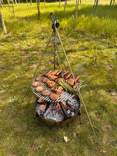 Stainless Steel Campfire Tripod | Fire Bridge & Tripod Setup - TJM Metalworks