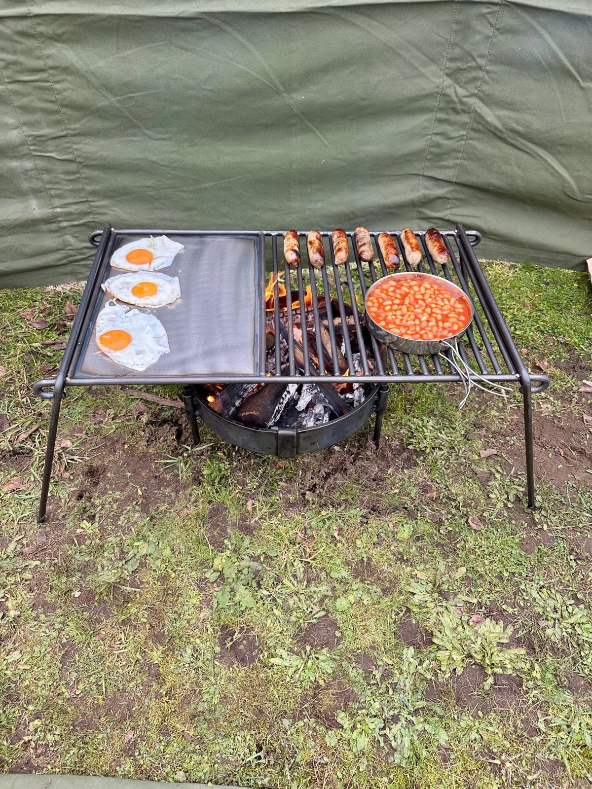 Base Camp Grill with Skillet Plate - TJM Metalworks