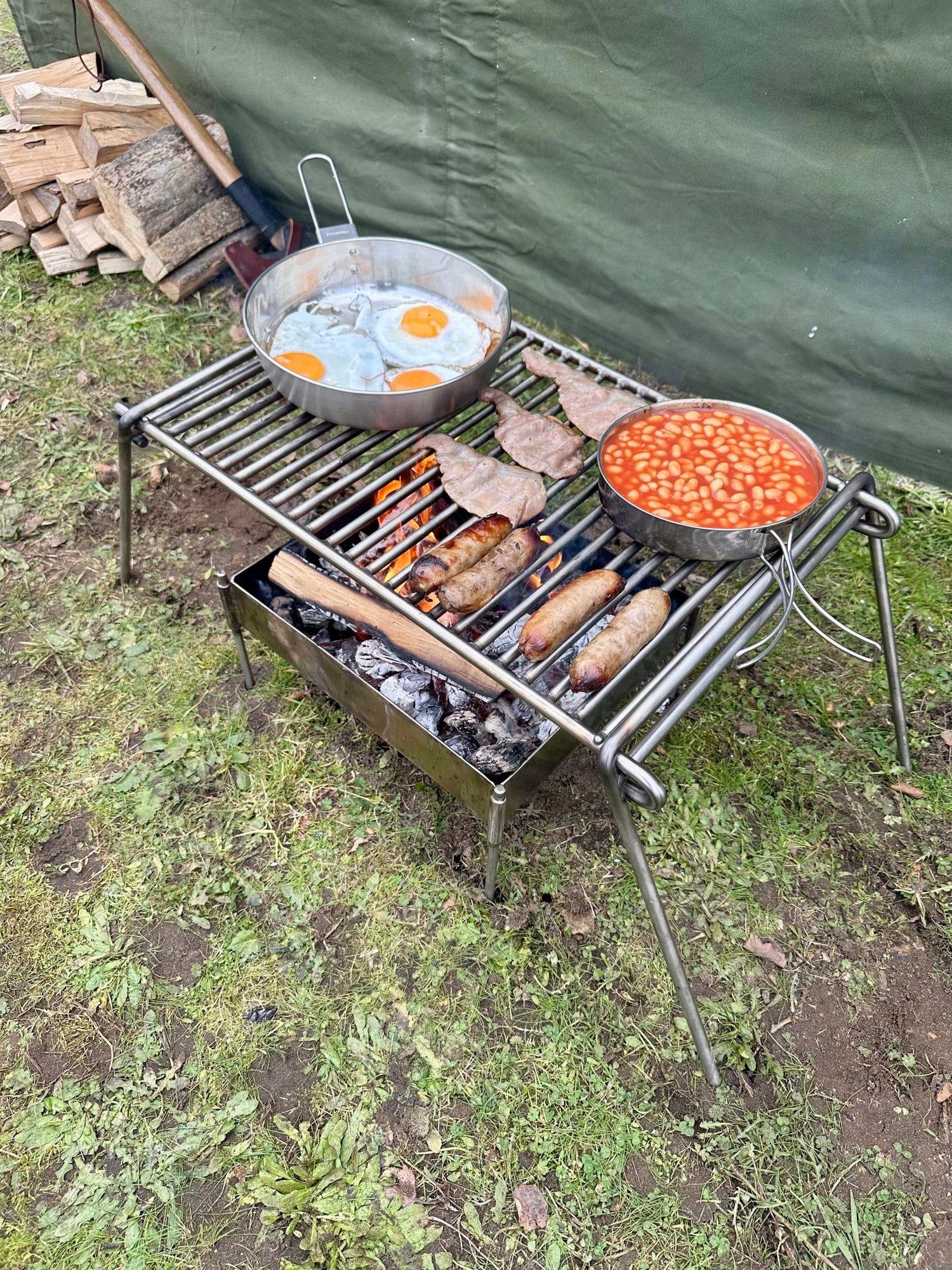Stainless Steel Camp Grill | Heavy Gauge Steel Cooking Grid